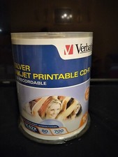 Verbatim CD-R 52x 700MB Silver Inkjet Printable 100/Spindle Brand New  Sealed