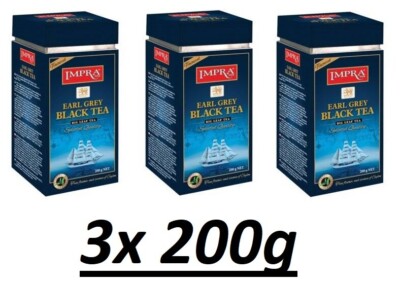 3x Tee IMPRA Ceylon Earl Grey 200g Big Leaf Loose Leaf Tea can Chaj Чай