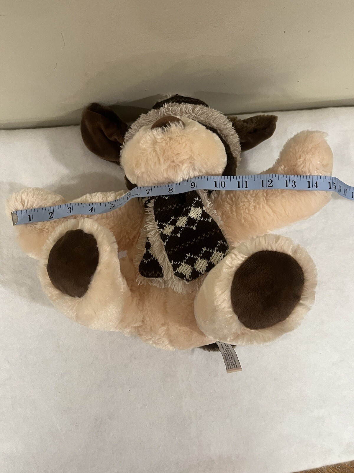 Hugfun International Dog Wearing Scarf & Hat Plush Brown Soft Toy Stuffed Animal