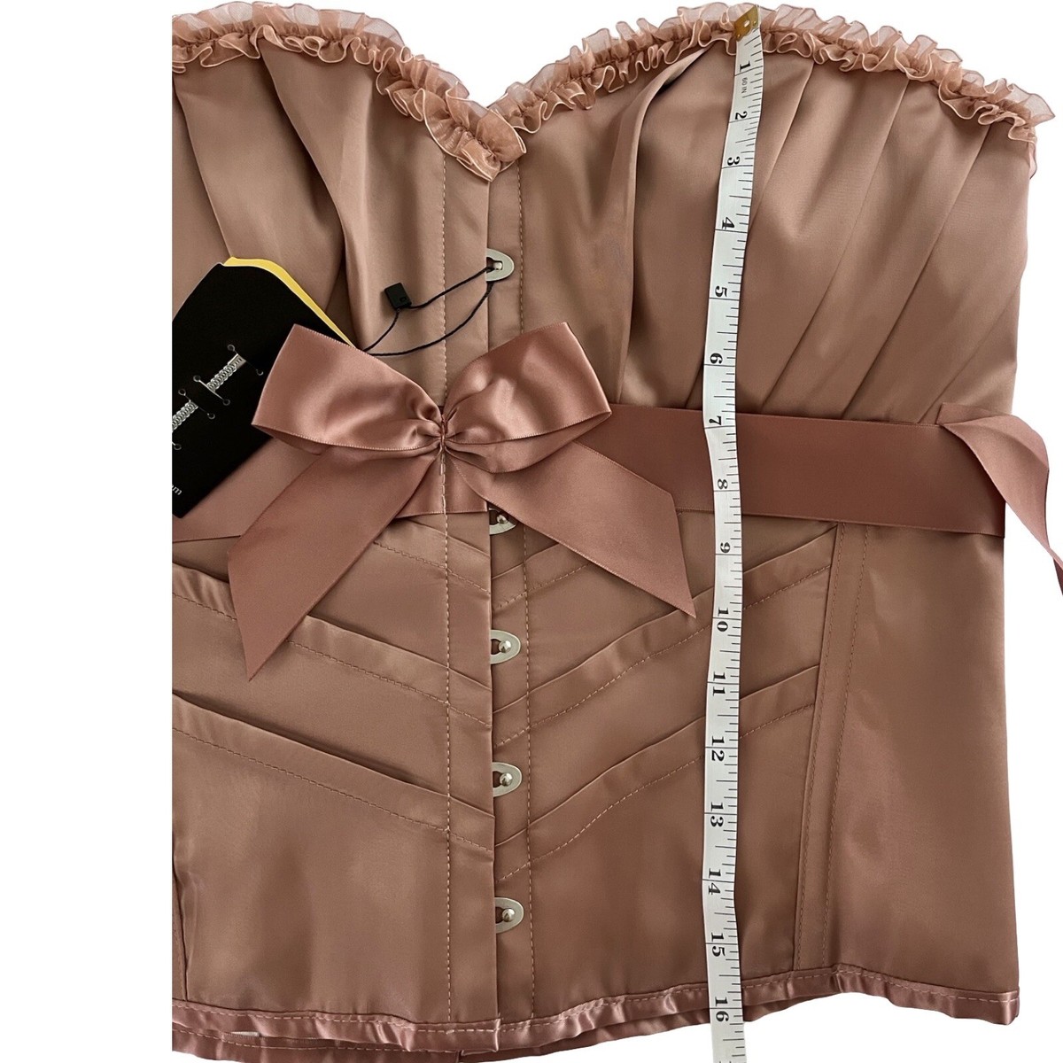 Corset Story Rose Gold Halterneck Overbust Ribbon Corset