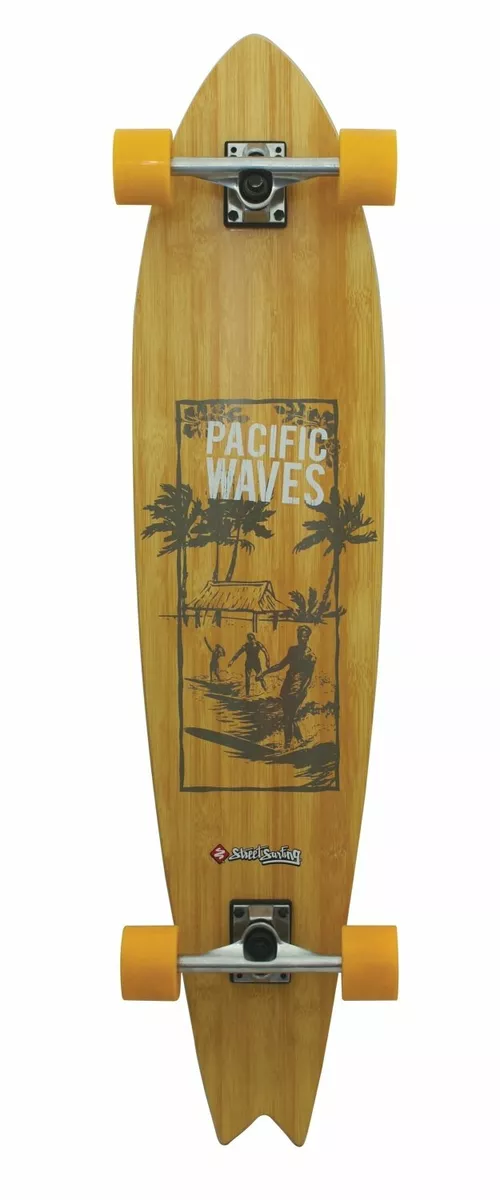 Ulejlighed ulækkert ønskelig Street Surfing Longboard Retro Skateboard Pacific Waves Bamboo Maple 42  1/8in | eBay