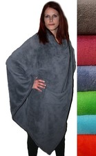 Fleece Kuschel Poncho mit Tasche 60x90 cm Winter Wohndecke Hausmantel Bademantel