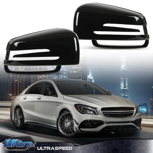 Glossy Black Mirror Cover Caps Fit For Mercedes Benz W204 W176 W212 C207 C63