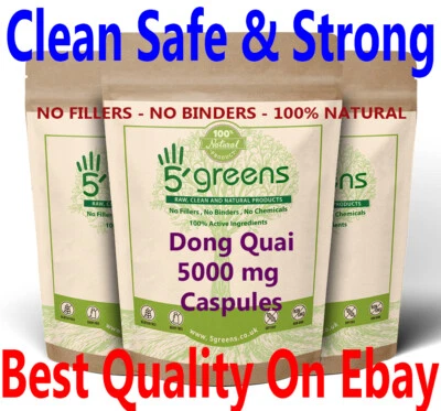5GREENS Dong Quai Extract Capsules 10:1 equivalent to 5 grams, Vegetarian Capsules