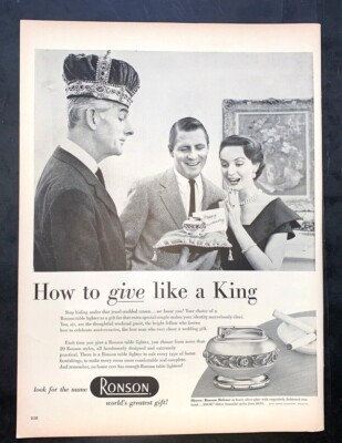 Life Magazine Ad RONSON LIGHTERS reverse VICKS INHALER & WEBCOR 1954 Ad A1