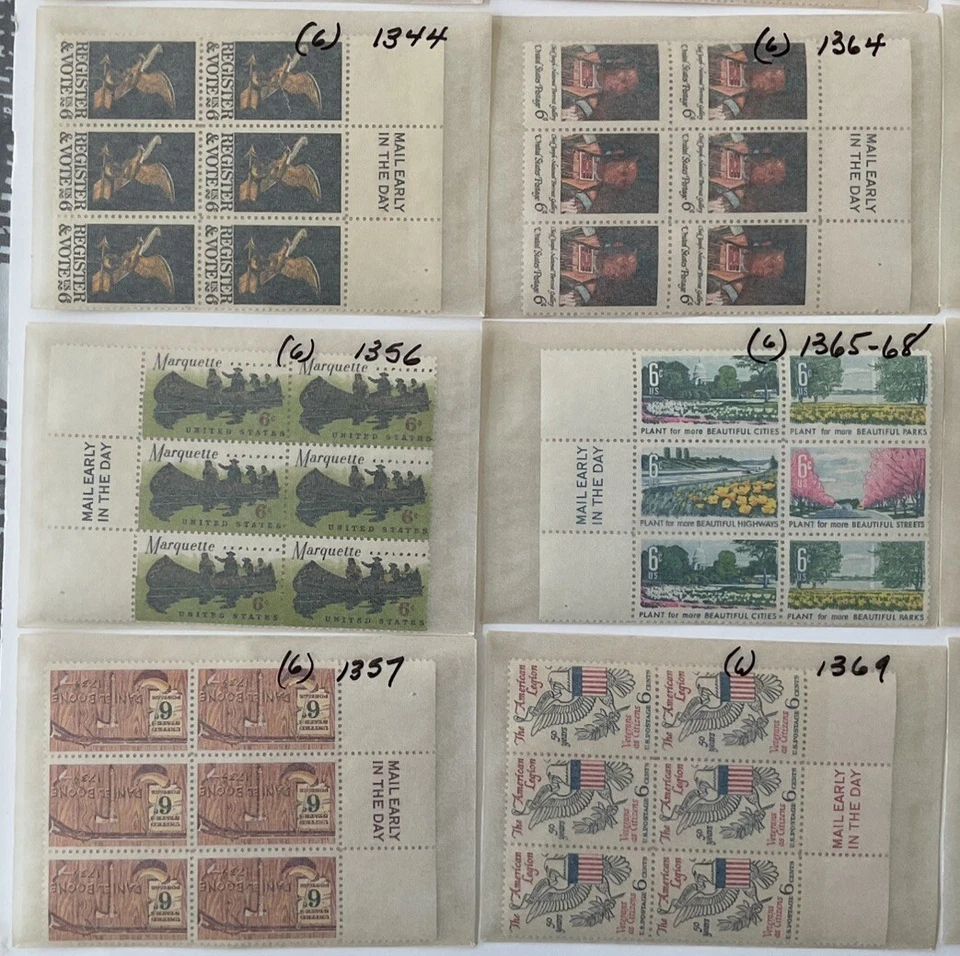 23 Mail Early Blocks Of Six Commemorative US 6 Cent Stamps - Image 3 of 4