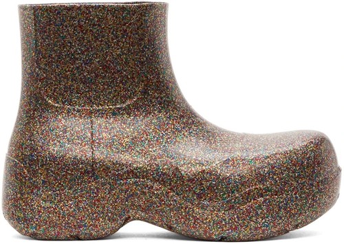 Bottega Veneta Puddle Boots Size 39 US 9 Multicolor Speckled ASIS