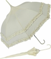 Regenschirm Hochzeit Brautschirm Hochzeitsschirm leicht elegant Rüsche campagner