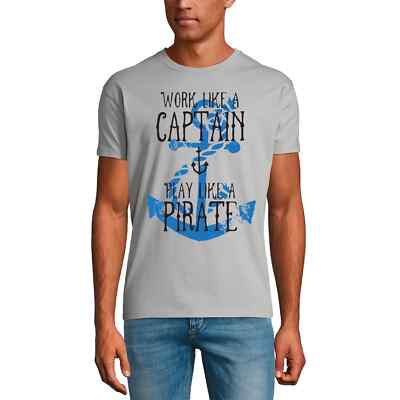 ULTRABASIC Herren T-Shirt Arbeiten wie ein Kapitän Spielen wie ein Pirat