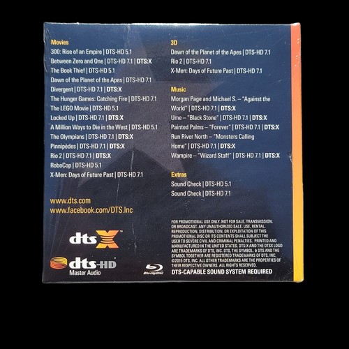 Neu DTS Listen HD-MA Master Audio 2015 Demo Disc Vol. #19 Blu Ray Disc CES 2015 - Bild 2 von 2