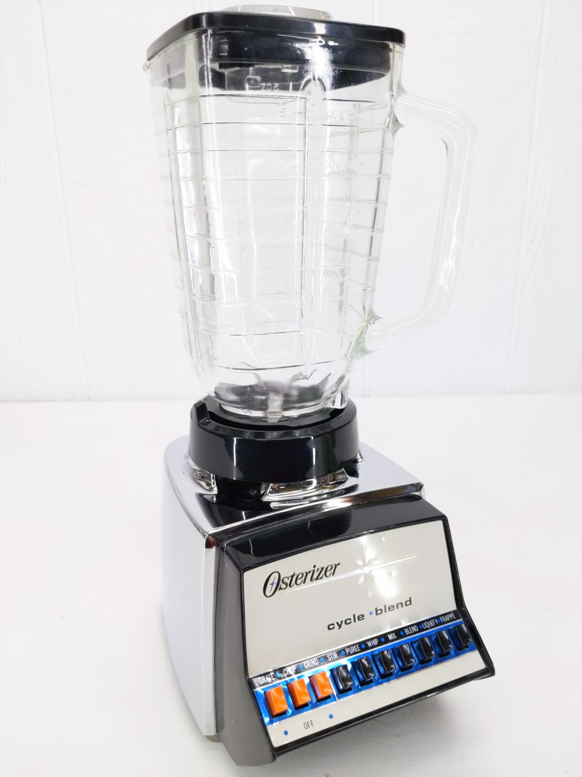 VTG Black Chrome Oster Osterizer Cycle Blend 10 Speed Blender Model 847 Works