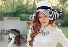 Women Lady Retro Summer Wide big Brim Beach Travel Straw Ribbon Sun Floppy Hats
