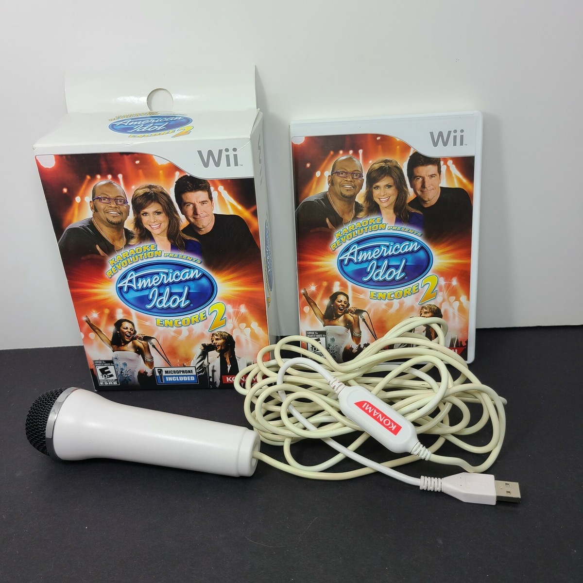 G0625-11★IDOLING!COMPLETE BOX 2007-2015 Karaoke Revolution American Idol Encore 2 Nintendo Wii 2008 With