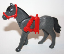 PLAYMOBIL 4270 5812 CHEVAL GRIS FONCE SELLE CHAR ROMAIN ARENE ROMAINE COLISEE