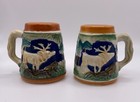 Salt pepper shakers vintage Japan deer woodland mug shaped — photo 1