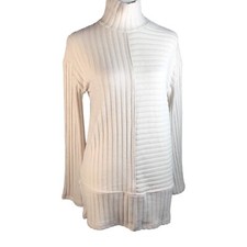 Anthropologie Saturday Sunday Rib Fleece Knit Mockneck Long Sleeve Taupe Sweater