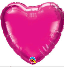 3 Pack 9 Inch Magenta Heart Foil Balloons For...