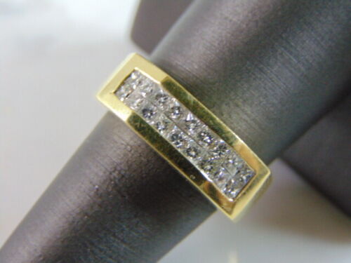 Anillo de diamantes vintage de oro amarillo 18K para hombre 11,0 g E881 - Imagen 1 de 6