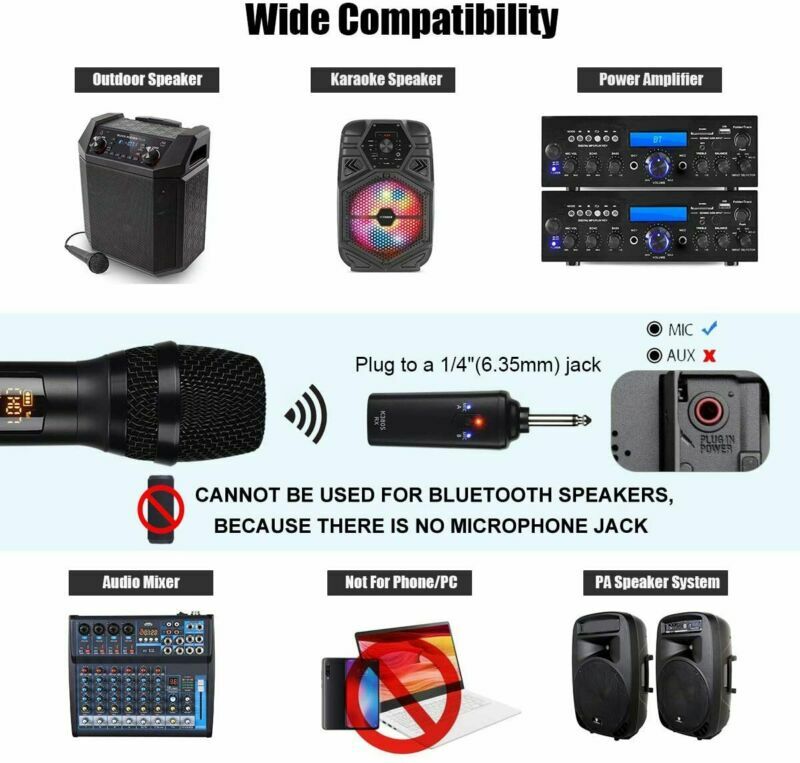 Kithouse K380S UHF Rechargeable Wireless Microphone Karaoke Microphone