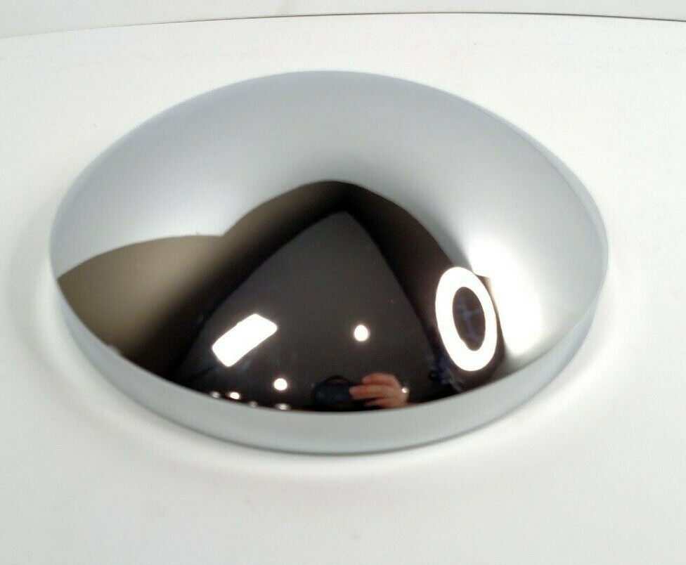 (Set/4) 81/4" Chrome Metal Hub Caps, Dome Semi Truck Rear Wheel Covers