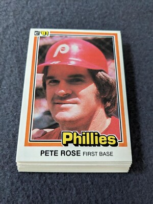 (5) Count Lot - 1981 Donruss Cards - PETE ROSE #371 - Phillies - Exc/NM