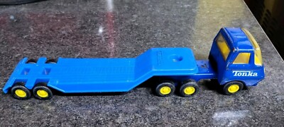 Late 70s Early 80s Blue Tonka Flatbed Trailer 11