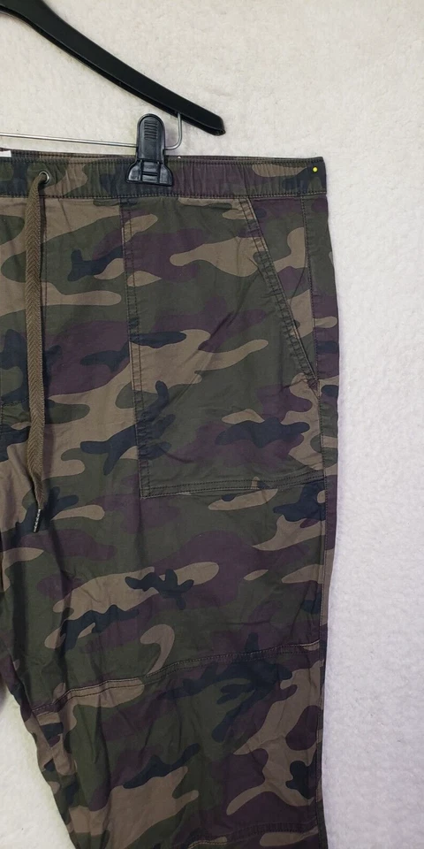 Gap Women Pants XXL Green Camo Cotton B Drawtring Tapered Leg Utility Jogger - Image 3 of 4