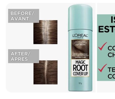L'Oreal Paris Magic Root Cover Up Concealer Spray, 08 Medium Brown, 2 oz