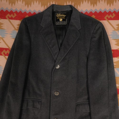 Ultissimo Vintage Men's Gray 100% Cashmere Bench Needle Hand Tailored Coat 44 - Picture 4 of 23