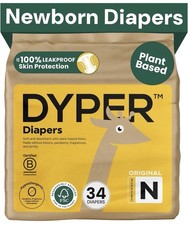DYPER - Baby Diapers 34 Count - Size 0  10 lb -Skin-Friendly Ingredients