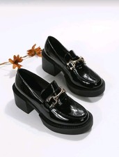 Women’s PU Faux Leather Chain Detail Slip-On High Heels