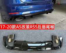 For Audi 2017-2020 A5 RS5 Style Gloss Black Rear Bumper Diffuser Lip