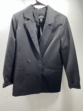 URBAN OUTFITTERS BLACK DOUBLE BREASTED LINED WOMENS BLAZER SIZE MED NWT
