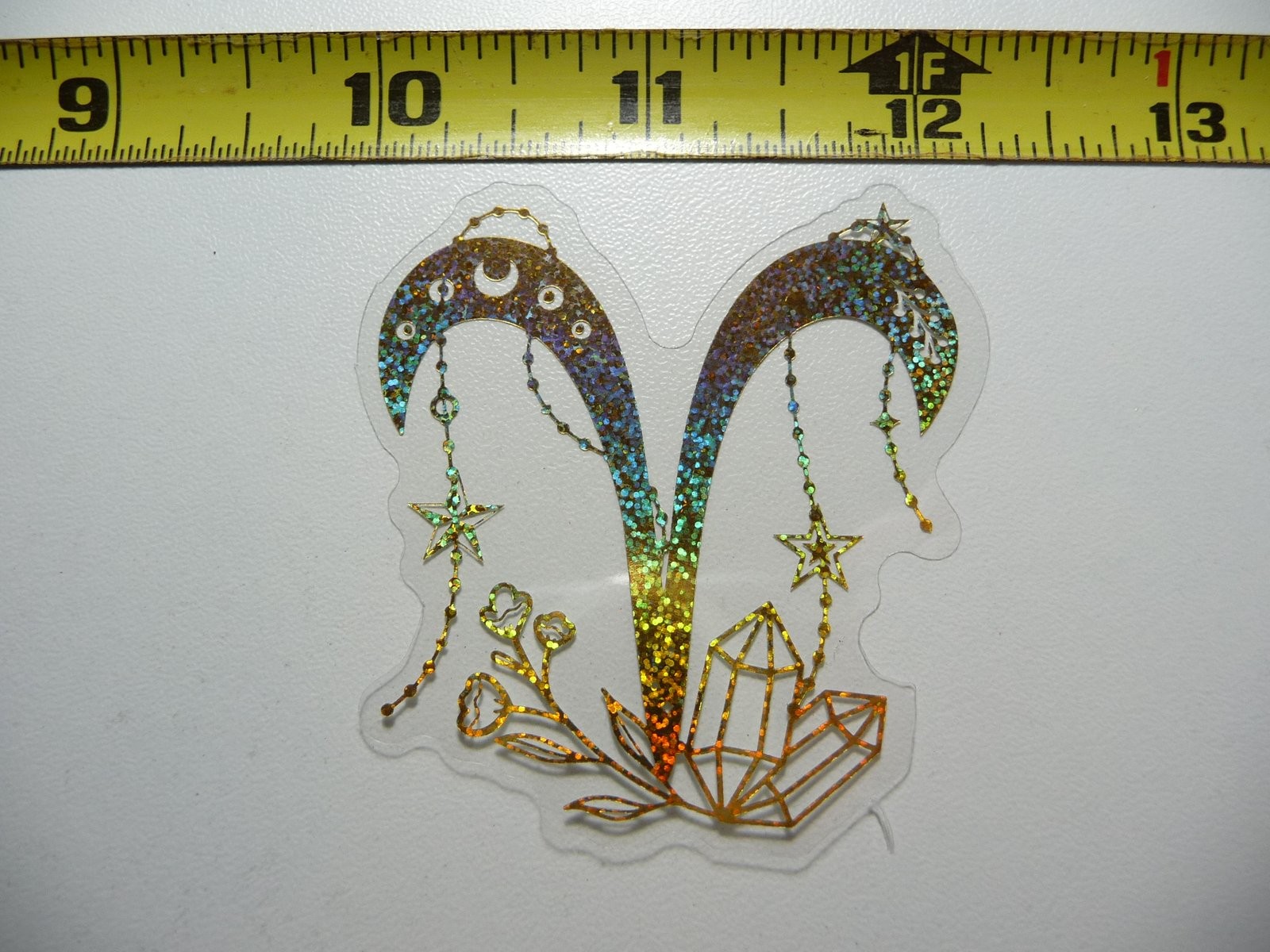 Holographic Aries Zodiac Symbol Sticker Decal Horoscope Sign Birth Month