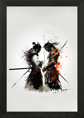 Samurai Zwei Seelen Gerahmtes Wandbild Poster Leinwanddruck Bild