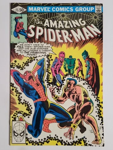 Amazing Spider-man #215 Marvel 1981 VF+ 8.5 Sub-Mariner Frightful Four app