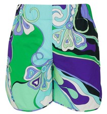 Pucci Orchidee Print Shorts in Blue Multi