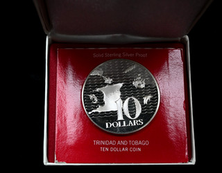 1973 $10 Proof Trinidad and Tabago Sterling Silver Coin Sealed in OGP 1 oz ASW