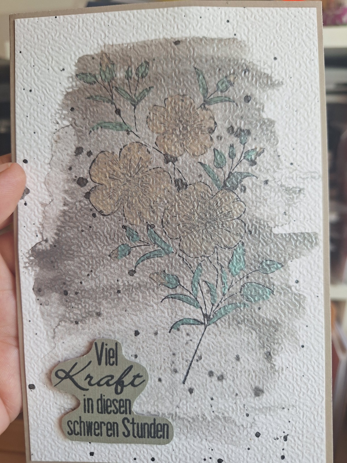 Kondolenzkarte, Trauerkarte,Beileid, Anteilnahme, Aquarell,Liebevolle Handarbeit