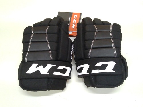 CCM HG Edge JS Sr Black & White Level 3 Ice Hockey Gloves Size 13