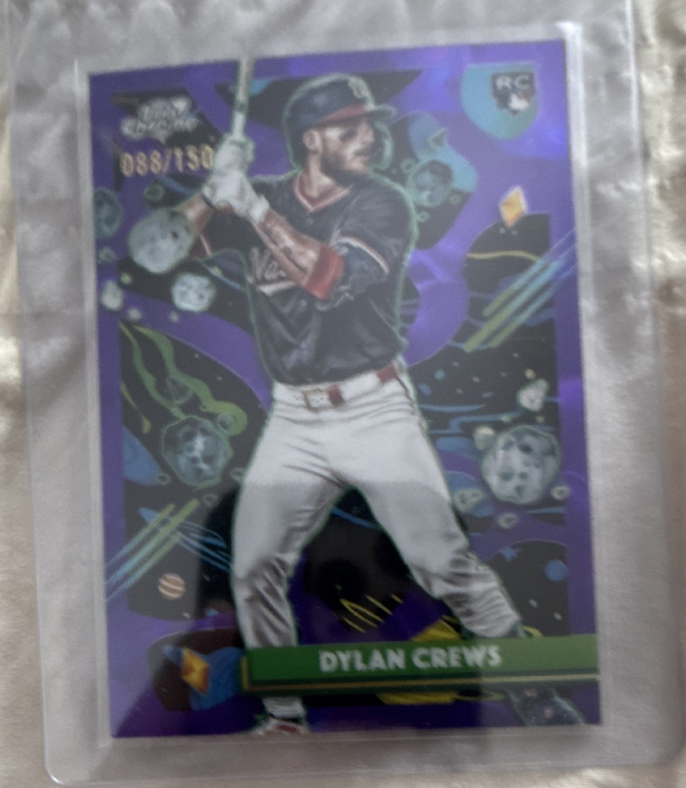 Topps 2025 Cosmic Chrome #194 Dylan Crews Purple Nebula /150 Nationals