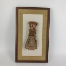 Vintage Peruvian Burial Doll Decorative Cloth Figure Wall Art