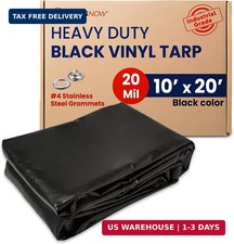 Heavy Duty Vinyl Tarp, 10' x 20' with Brass Grommets - Vinyl Tarps Heavy Duty