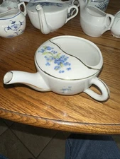 Antique Floral Invalid/Infant Feeder - Gold Trim