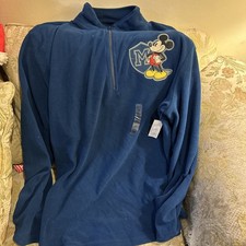Disney Store Mickey Mouse Navy Quarter Zip Fleece Sweater XXL NWT