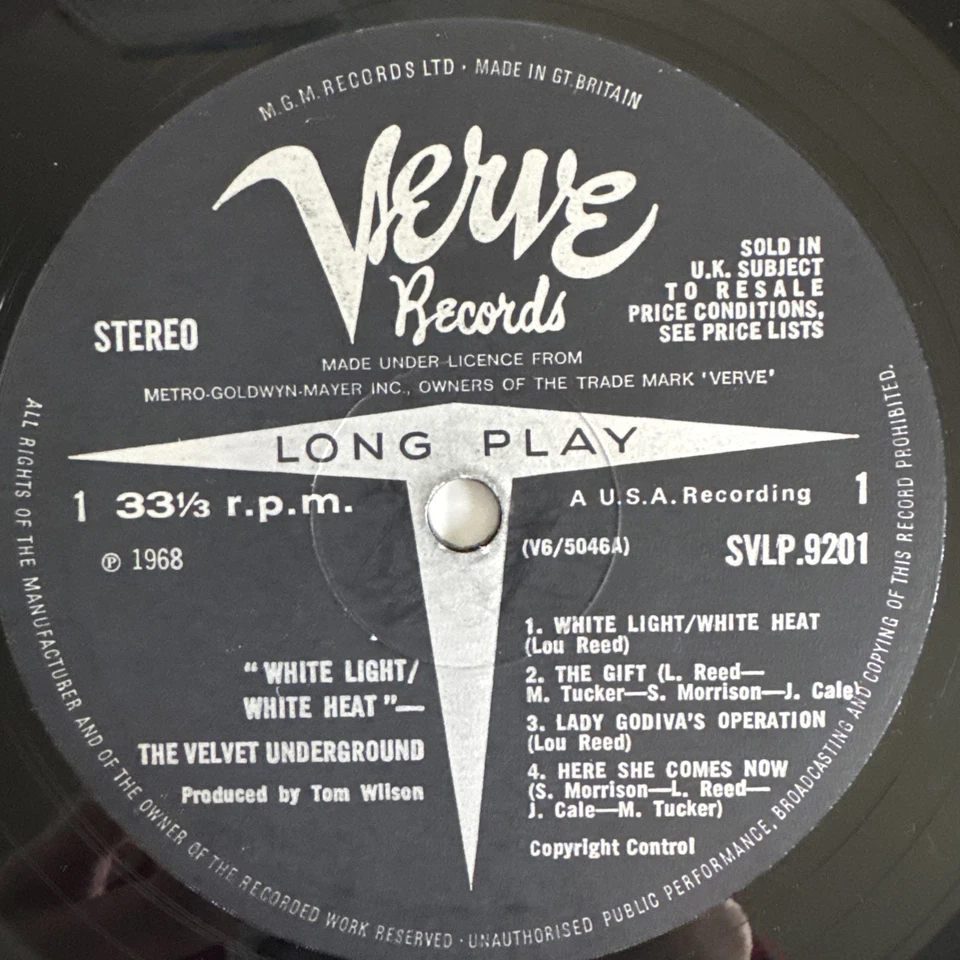 VELVET UNDERGROUND WHITE LIGHT WHITE HEAT VINYL LP VERVE UK STEREO SKULL COVER - Image 3 of 4