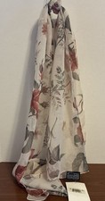 Vtg 1986 Tie Rack/WWF World Wildlife Fund Floral Sheer Oblong Scarf NWT