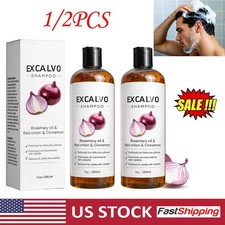  1-2X EXCALVO Shampoo With Rosemary Oil, Red Onion, Cinnamon, Prevent Hair Loss