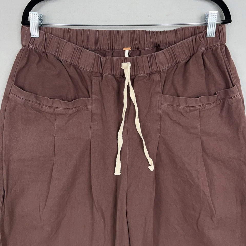 Pantalones Free People Mujer Extra Grandes Marrón Pierna Ancha Sueltos Calle Boho Informales Foto 2 de 4