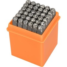 Metal Stamping Kit 37pcs with 3mm 1/8 Inch Artistic Uppercase Letter and Number